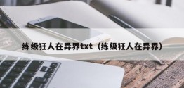 练级狂人在异界txt（练级狂人在异界）