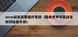 wow战友招募提升等级（魔兽世界招募战友如何给他升级）