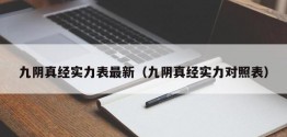 九阴真经实力表最新（九阴真经实力对照表）