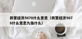 民营经济5678什么意思（民营经济5678什么意思九指什么）