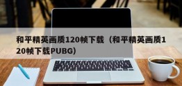 和平精英画质120帧下载（和平精英画质120帧下载PUBG）