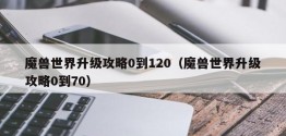 魔兽世界升级攻略0到120（魔兽世界升级攻略0到70）